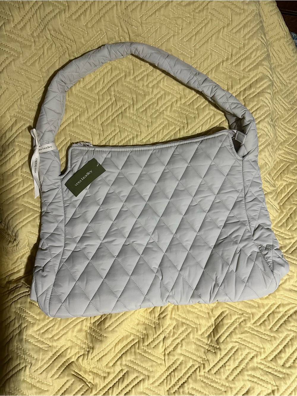 Vera Bradley Quilted Shoulder Bag in Light Gray